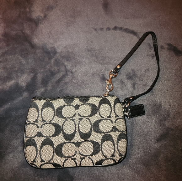 Black and Gray Coach Wristlet - Picture 2 of 5